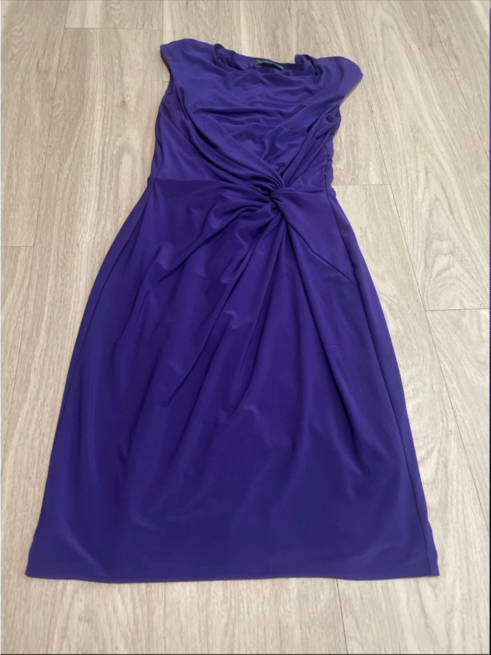 Ralph Lauren Purple Midi Twist-Front Dress